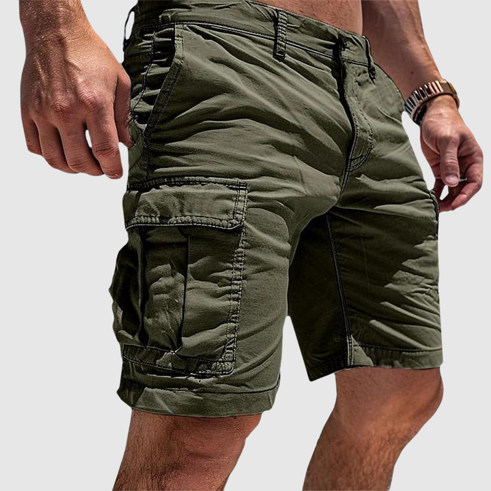 Ibrahim | Men's Mid Rise Multi Pockets Utility Cargo Shorts