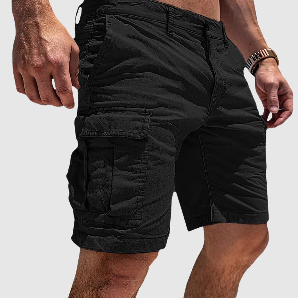 Ibrahim | Men's Mid Rise Multi Pockets Utility Cargo Shorts