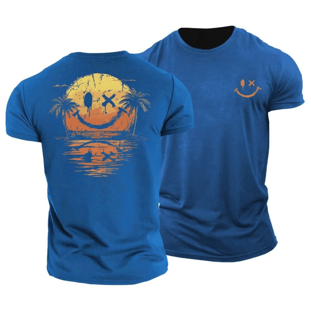 Ignatius | Men's Smiley Graphic Round Neck Summer T Shirt