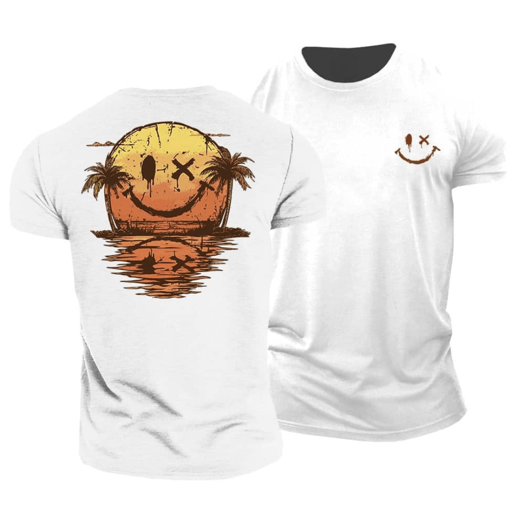 Ignatius | Men's Smiley Graphic Round Neck Summer T Shirt