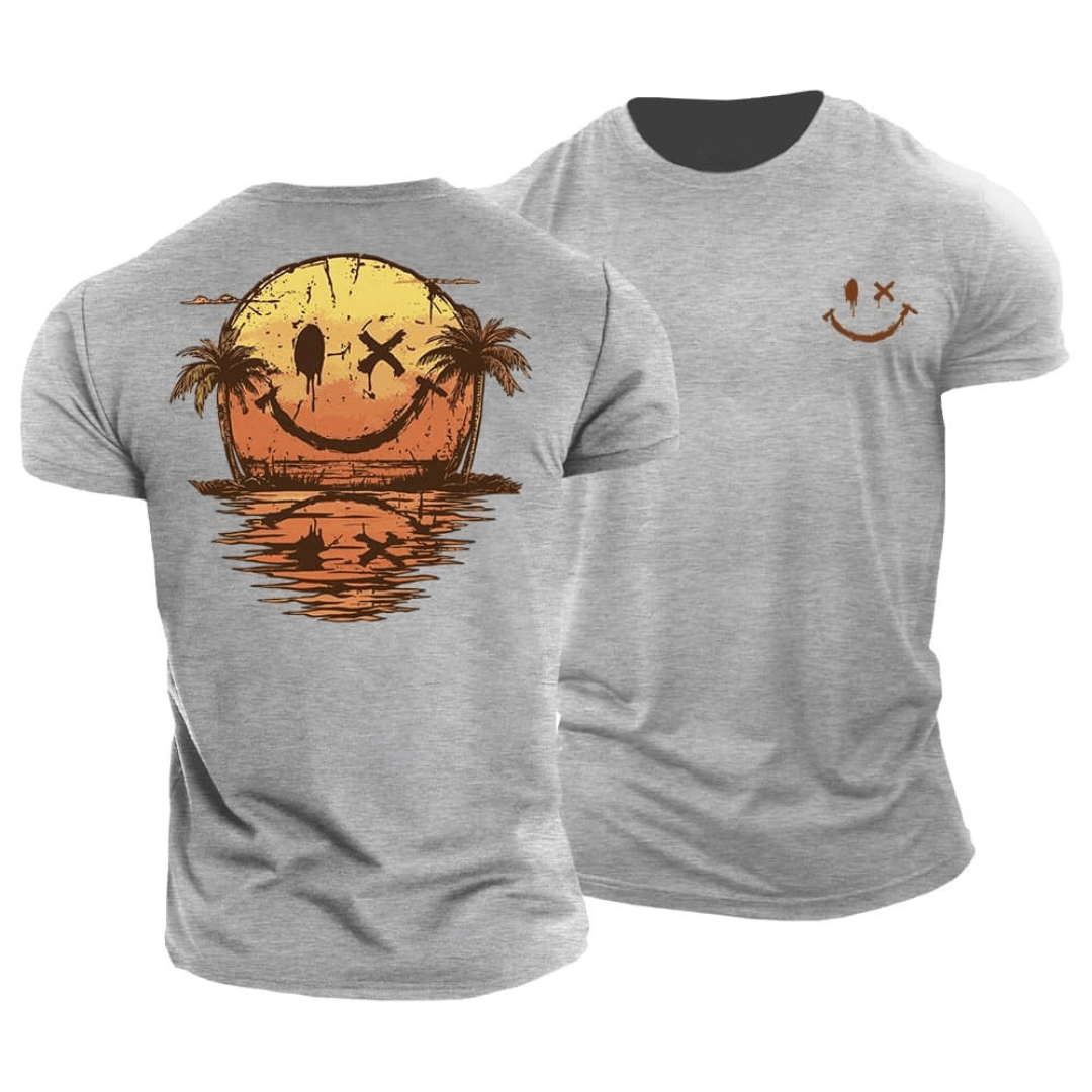 Ignatius | Men's Smiley Graphic Round Neck Summer T Shirt