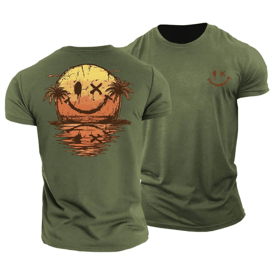 Ignatius | Men's Smiley Graphic Round Neck Summer T Shirt