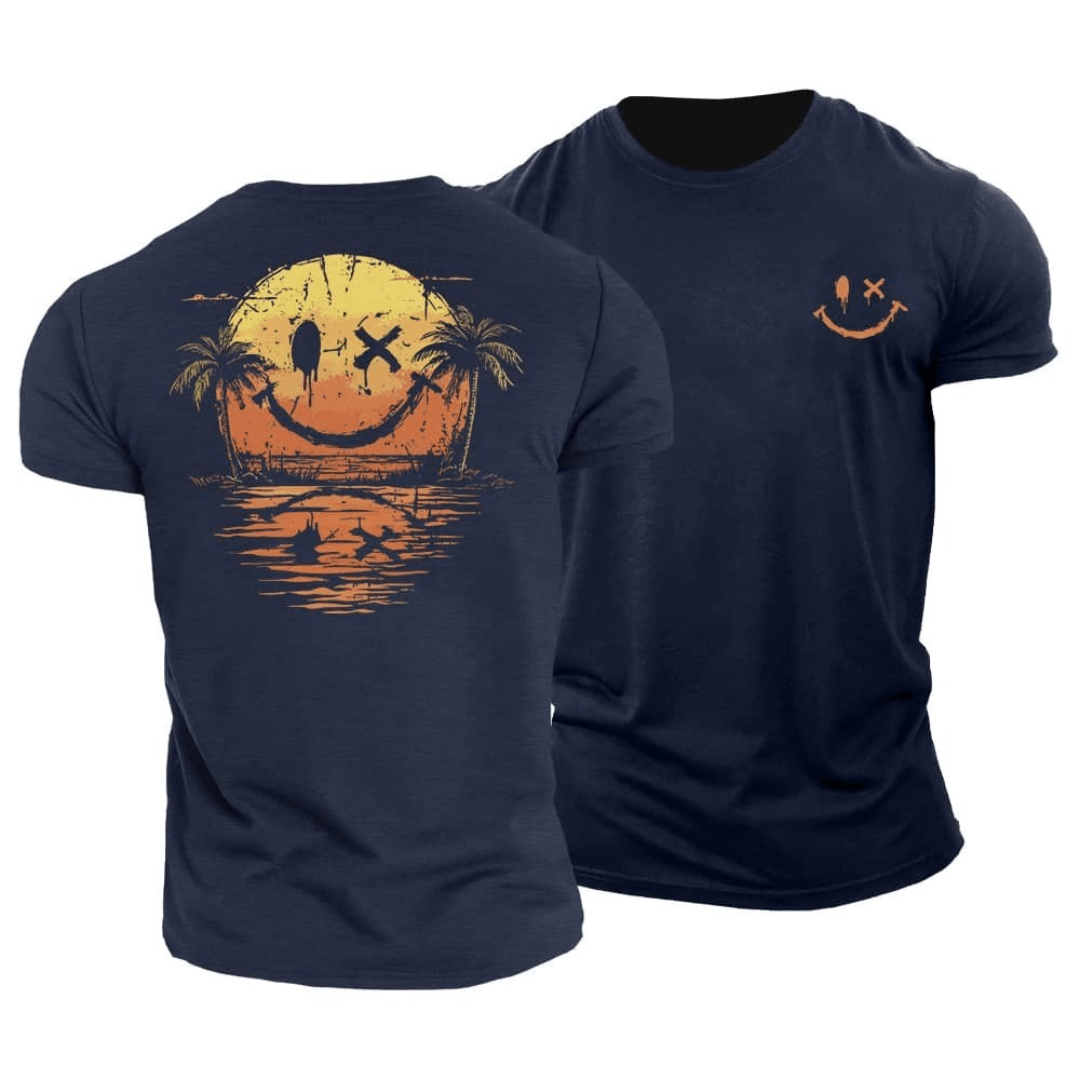Ignatius | Men's Smiley Graphic Round Neck Summer T Shirt