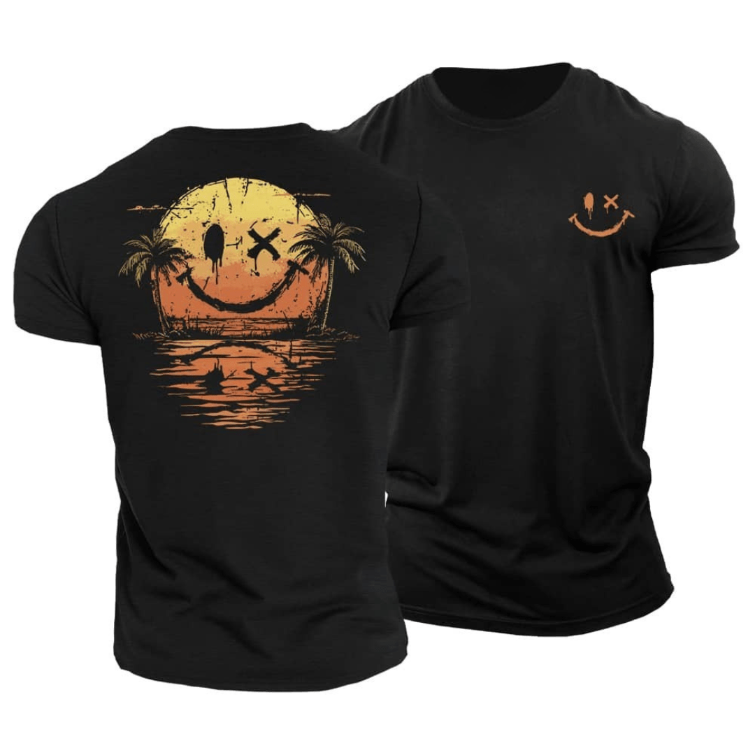 Ignatius | Men's Smiley Graphic Round Neck Summer T Shirt