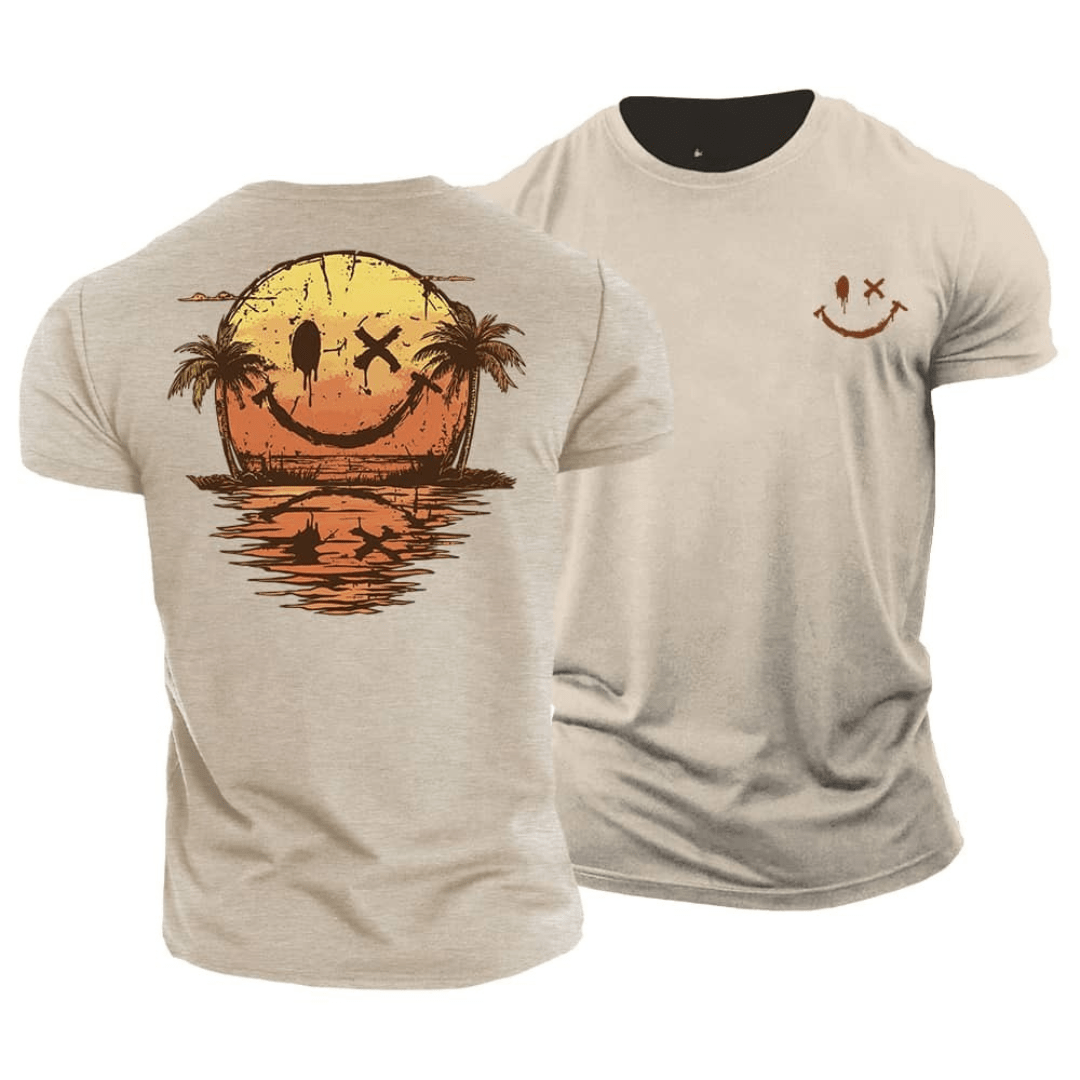 Ignatius | Men's Smiley Graphic Round Neck Summer T Shirt