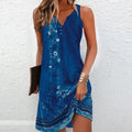 Jackie | Women's Printed Sleeveless V Neck Mini Dress