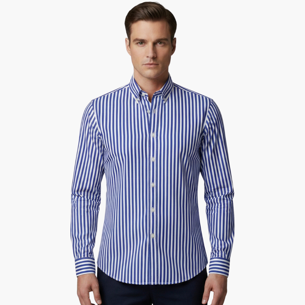 James | Men’s Vertical Stripe Slim Fit Dress Shirt
