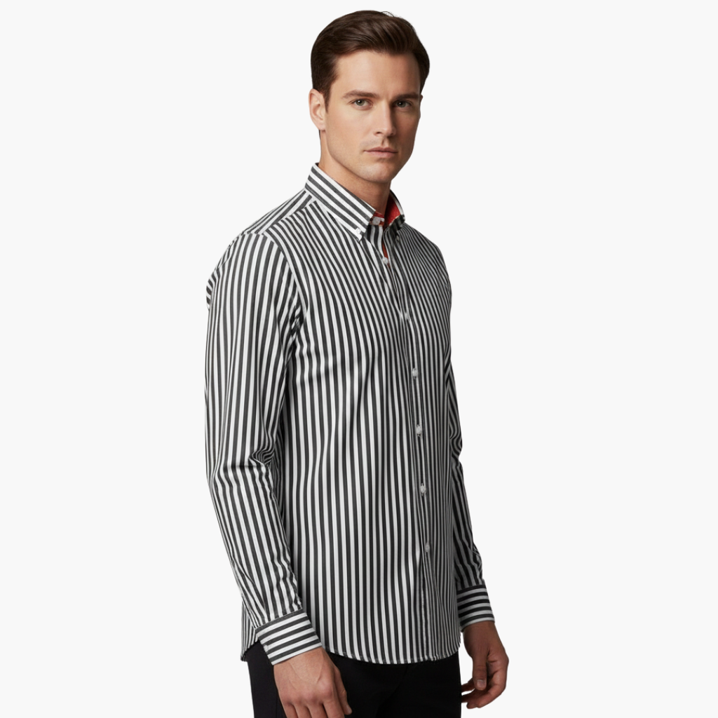 James | Men’s Vertical Stripe Slim Fit Dress Shirt