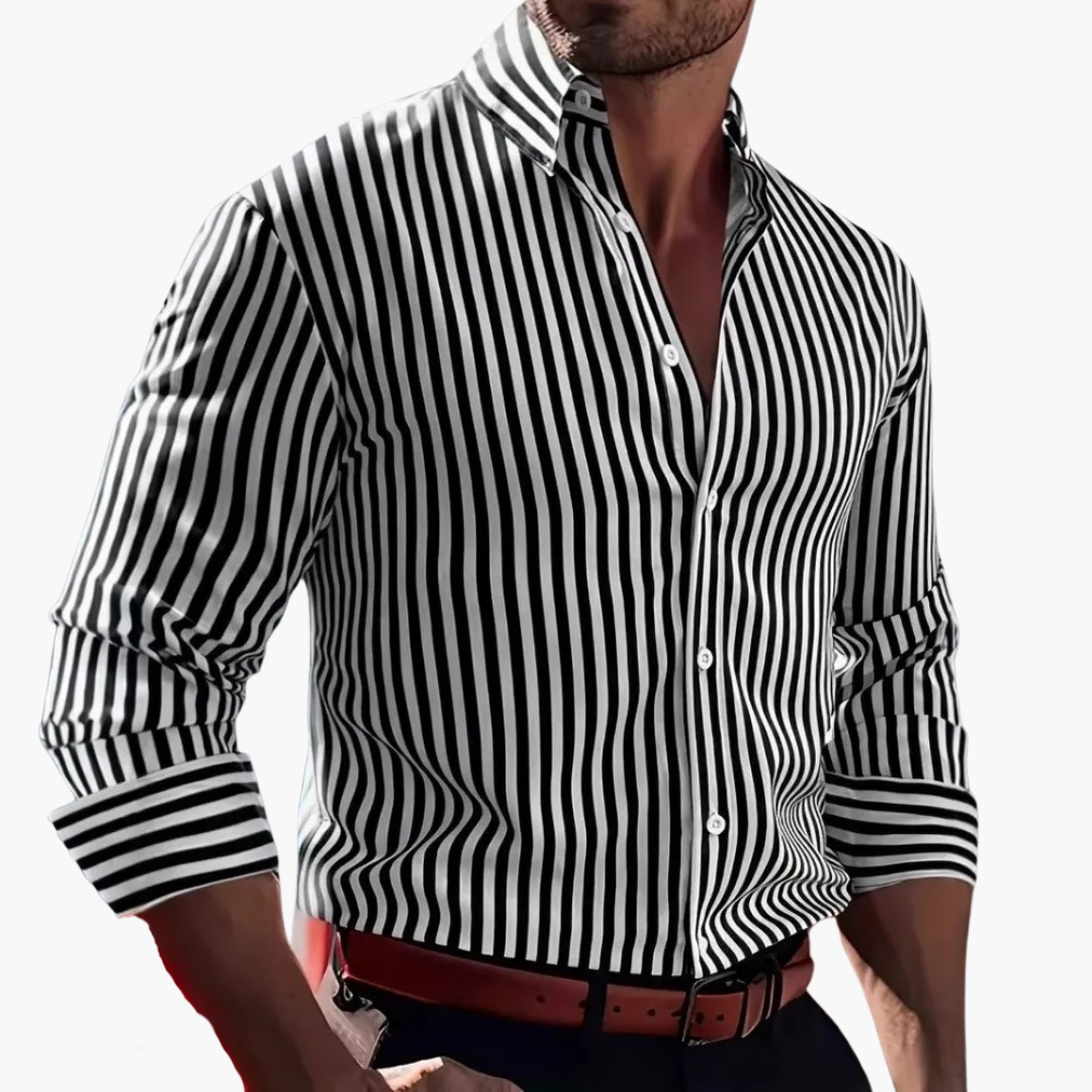 James | Men’s Vertical Stripe Slim Fit Dress Shirt