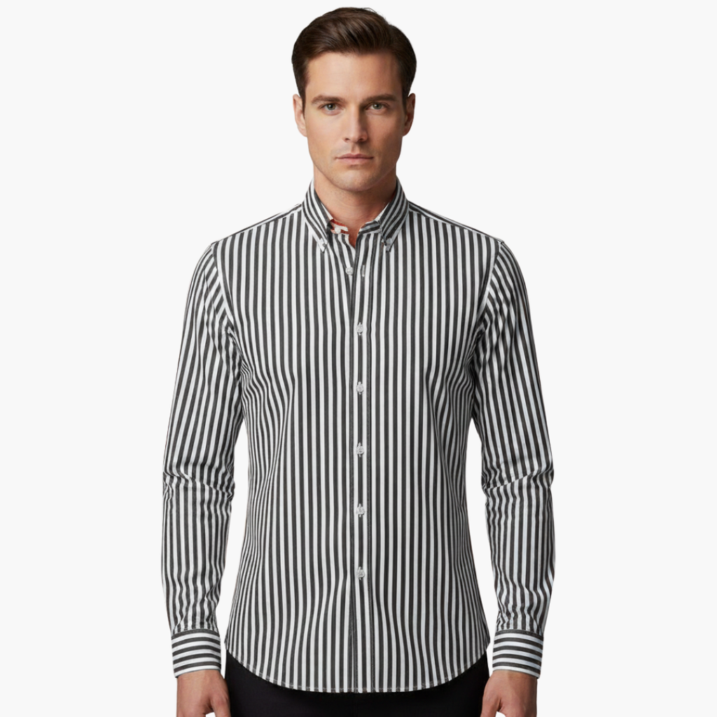 James | Men’s Vertical Stripe Slim Fit Dress Shirt