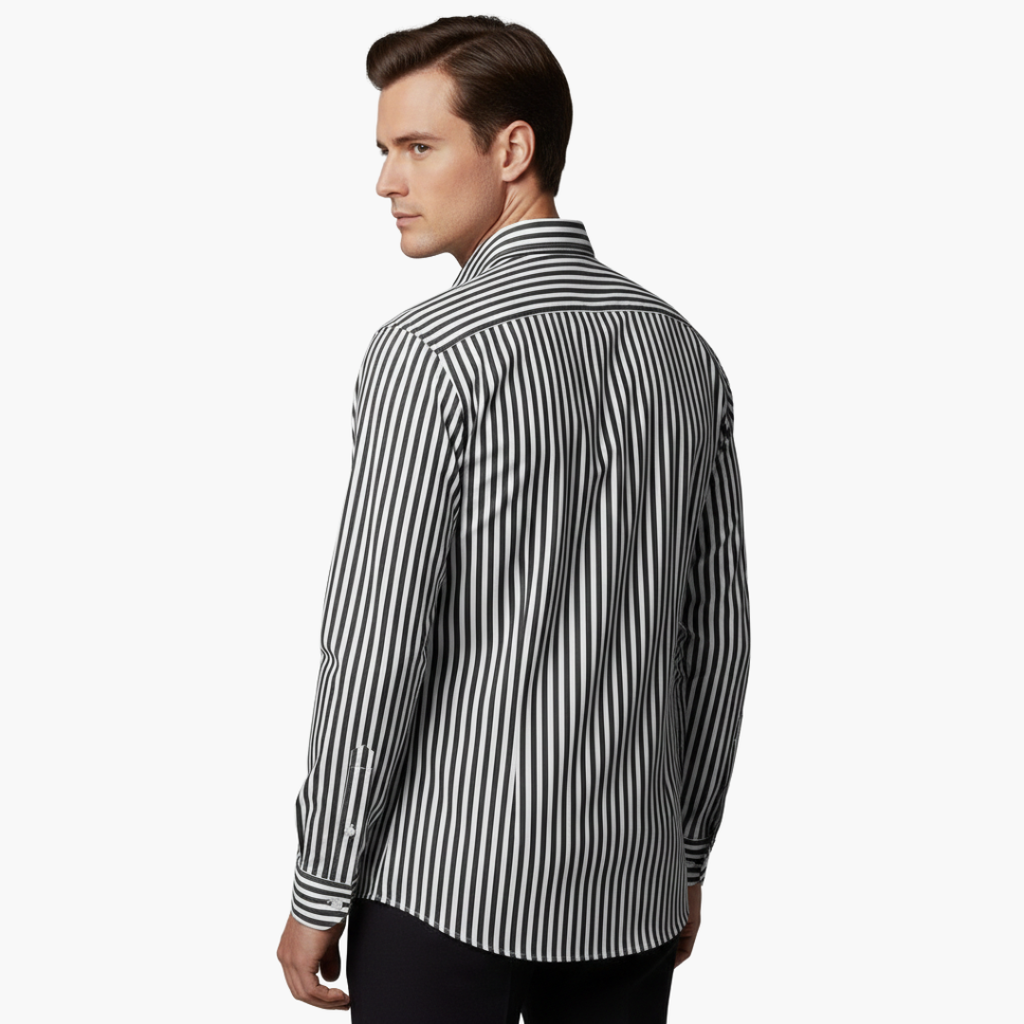 James | Men’s Vertical Stripe Slim Fit Dress Shirt