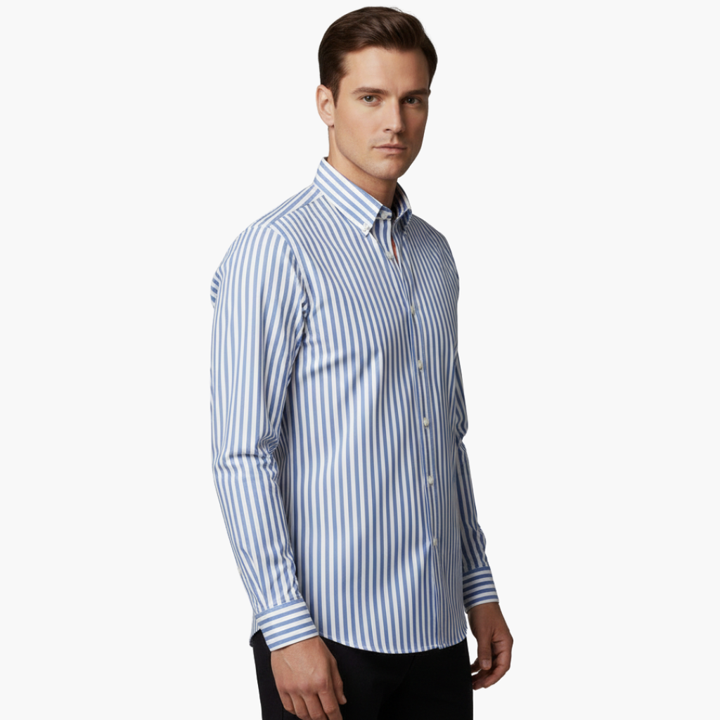James | Men’s Vertical Stripe Slim Fit Dress Shirt