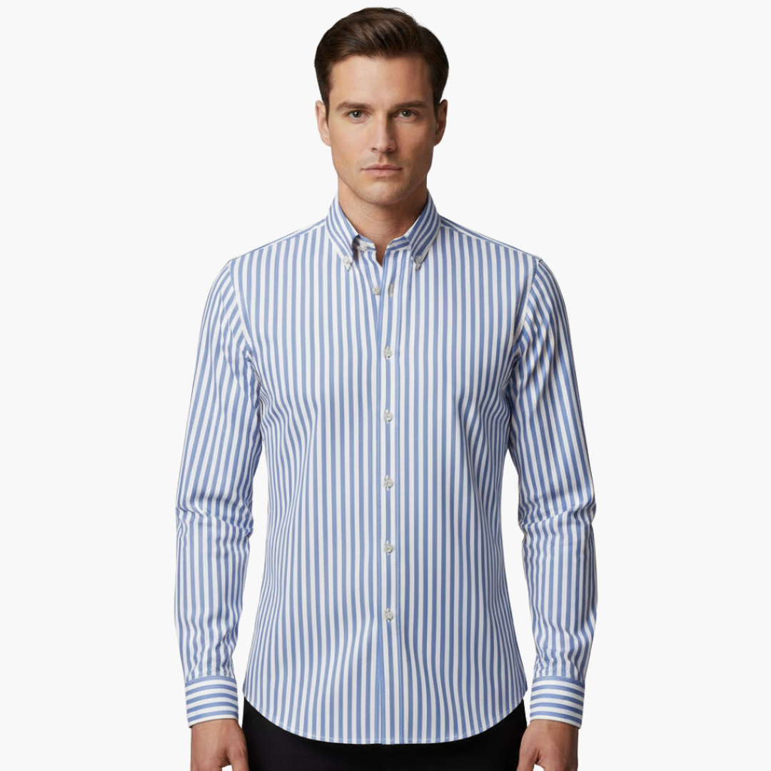 James | Men’s Vertical Stripe Slim Fit Dress Shirt