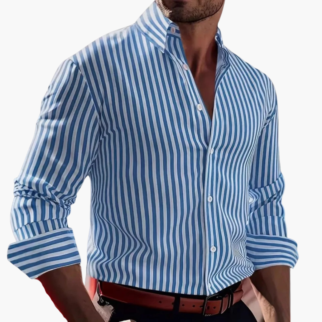 James | Men’s Vertical Stripe Slim Fit Dress Shirt