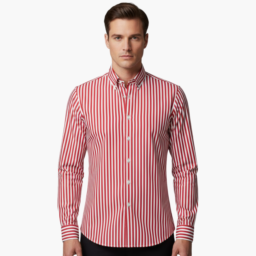 James | Men’s Vertical Stripe Slim Fit Dress Shirt