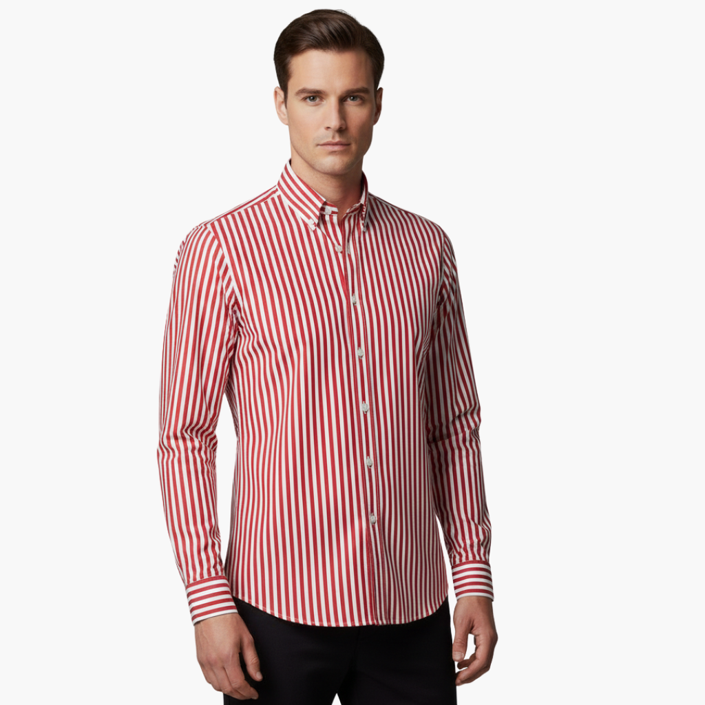 James | Men’s Vertical Stripe Slim Fit Dress Shirt