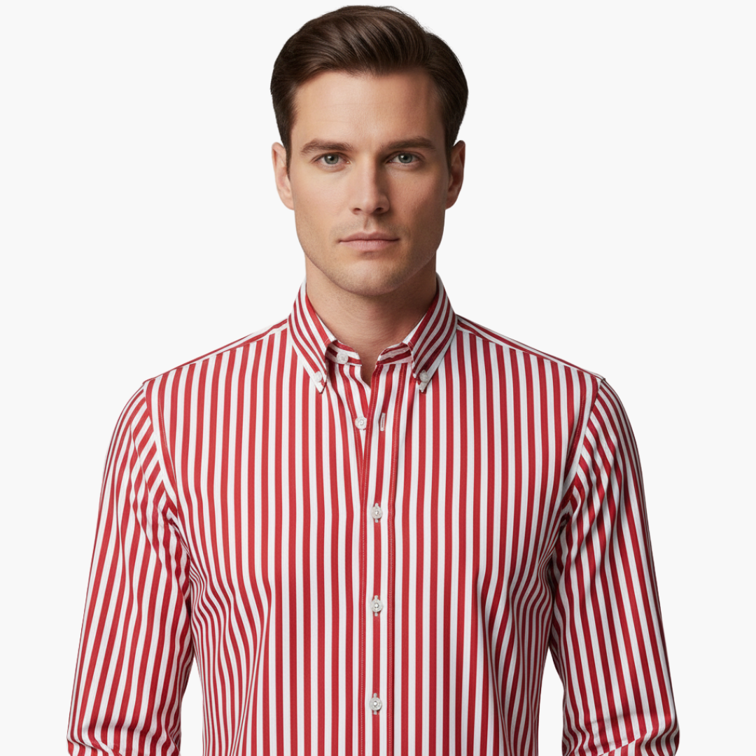 James | Men’s Vertical Stripe Slim Fit Dress Shirt