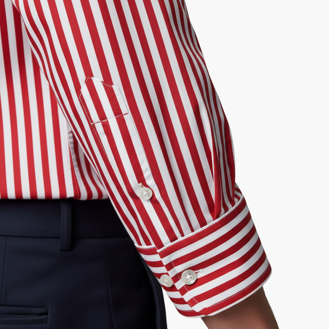 James | Men’s Vertical Stripe Slim Fit Dress Shirt