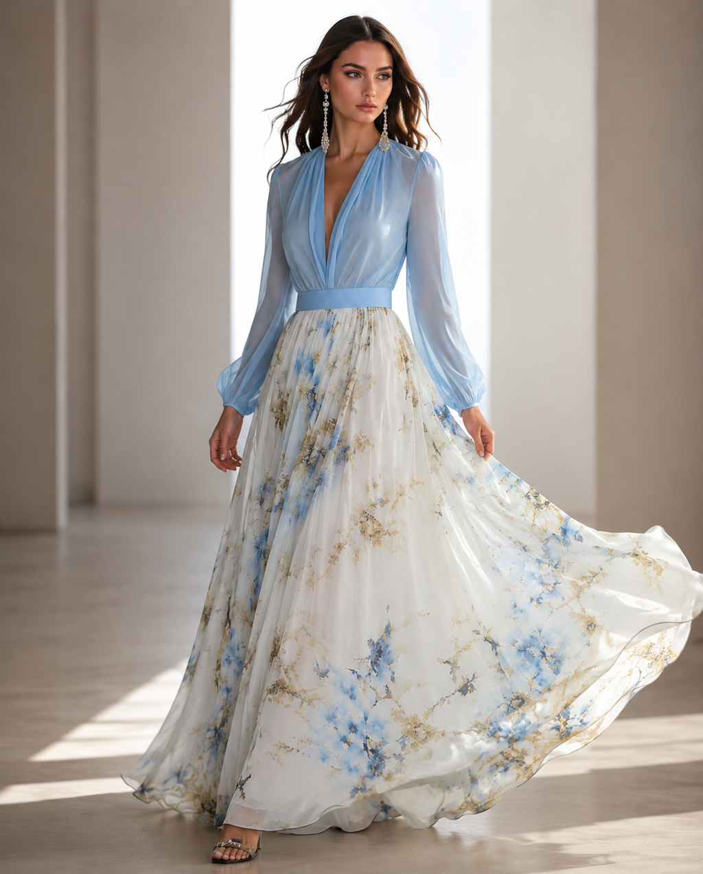 Janelle | Women's Floral V Neck Wedding Guest Dress