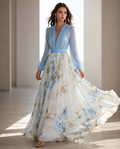 Janelle | Women's Floral V Neck Wedding Guest Dress