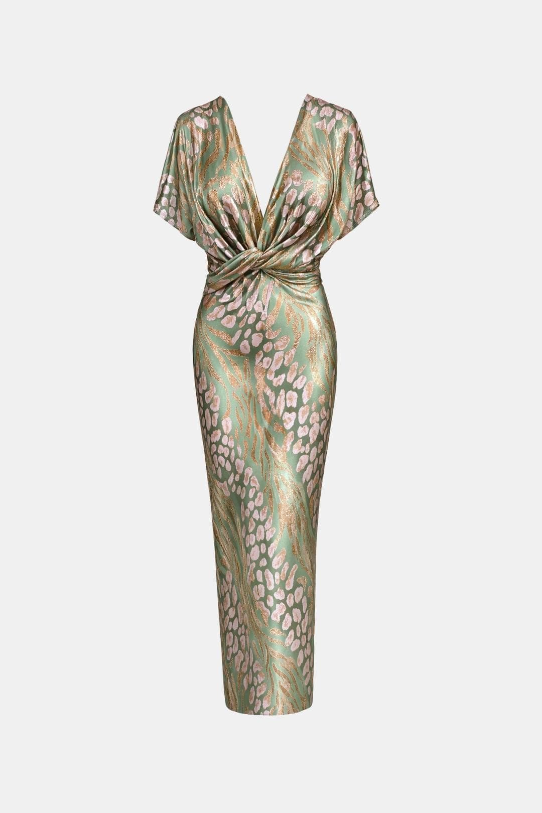 Janice | Women's V Neck Patterned V Neck Wedding Guest Dress