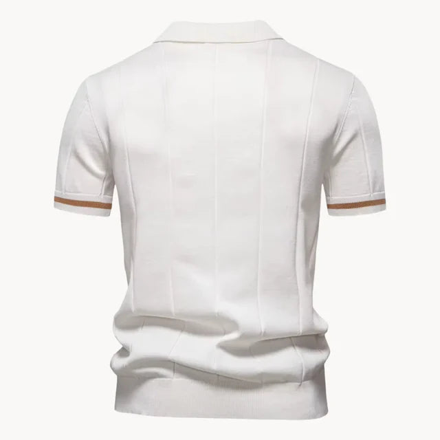 Jefferson | Men's Short Sleeve Zip Front Collared Polo Shirt