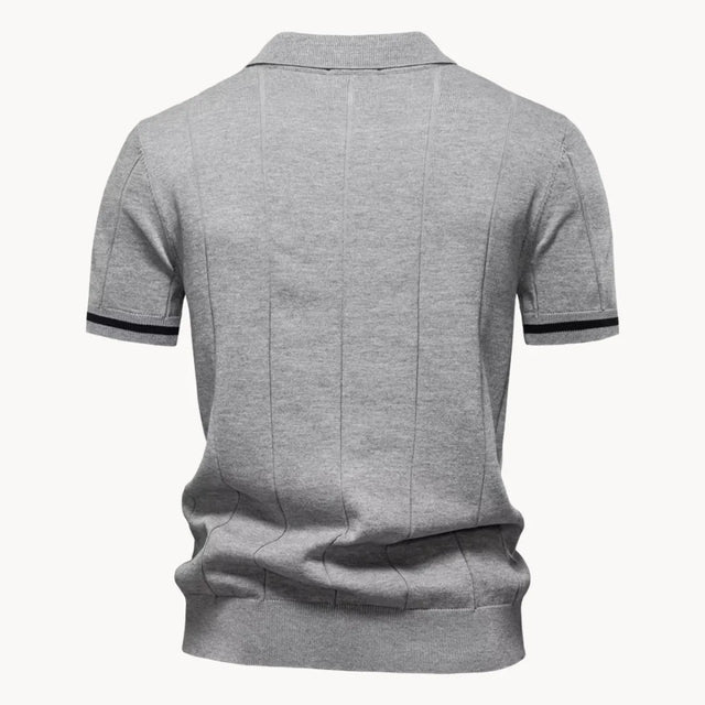 Jefferson | Men's Short Sleeve Zip Front Collared Polo Shirt