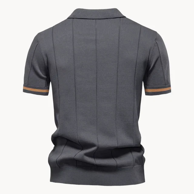 Jefferson | Men's Short Sleeve Zip Front Collared Polo Shirt