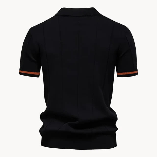 Jefferson | Men's Short Sleeve Zip Front Collared Polo Shirt