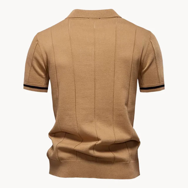 Jefferson | Men's Short Sleeve Zip Front Collared Polo Shirt