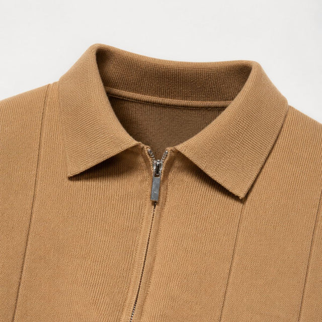 Jefferson | Men's Short Sleeve Zip Front Collared Polo Shirt