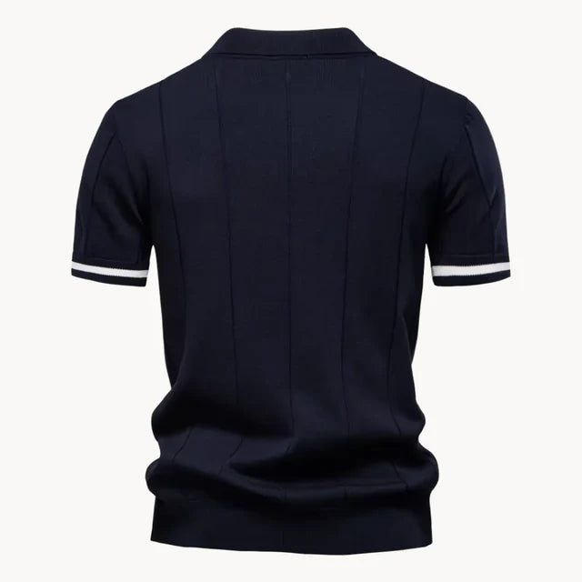 Jefferson | Men's Short Sleeve Zip Front Collared Polo Shirt