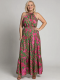 Jennie | Women's Floral Sleeveless Draped Maxi Dress