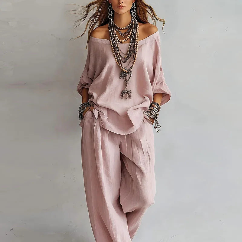 Jenny | Women's Wide Leg Flowy Two Piece Matching Set