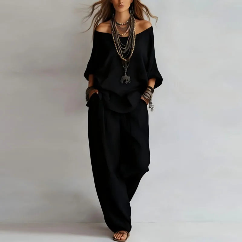 Jenny | Women's Wide Leg Flowy Two Piece Matching Set