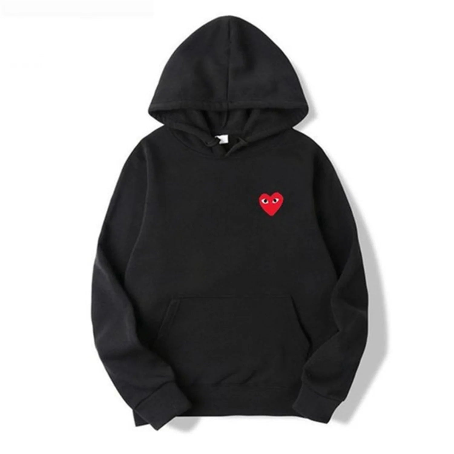 Jeremy | Unisex Kangaroo Pocket Long Sleeve Heart Patch Hoodie
