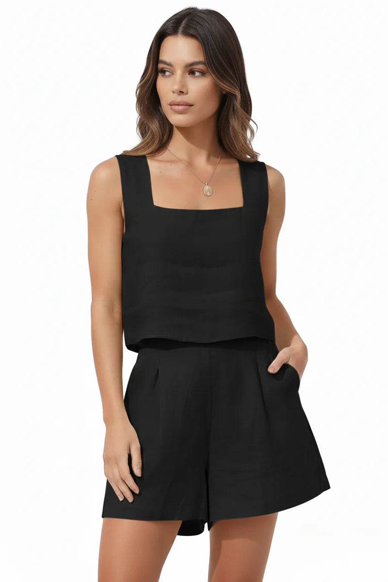 Jessica | Women’s Square Neck Sleeveless Two Piece Set.