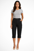 Jewel | Women's Multi Pocket Cropped High Rise Cargo Pants