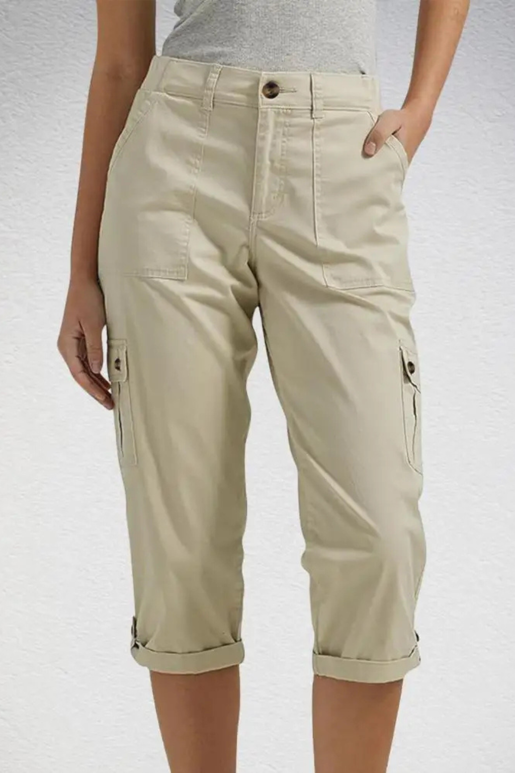 Jewel | Women's Multi Pocket Cropped High Rise Cargo Pants