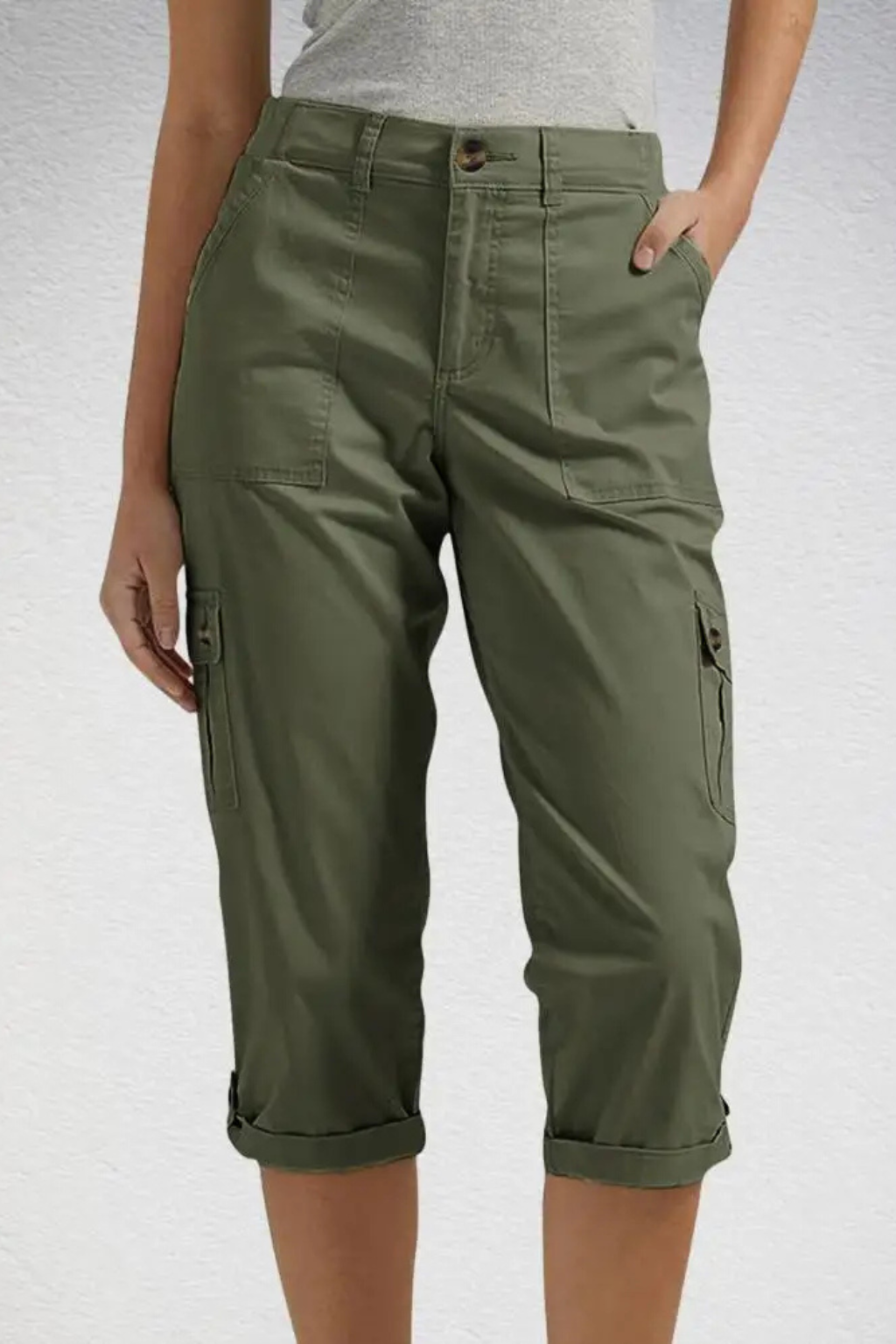 Jewel | Women's Multi Pocket Cropped High Rise Cargo Pants