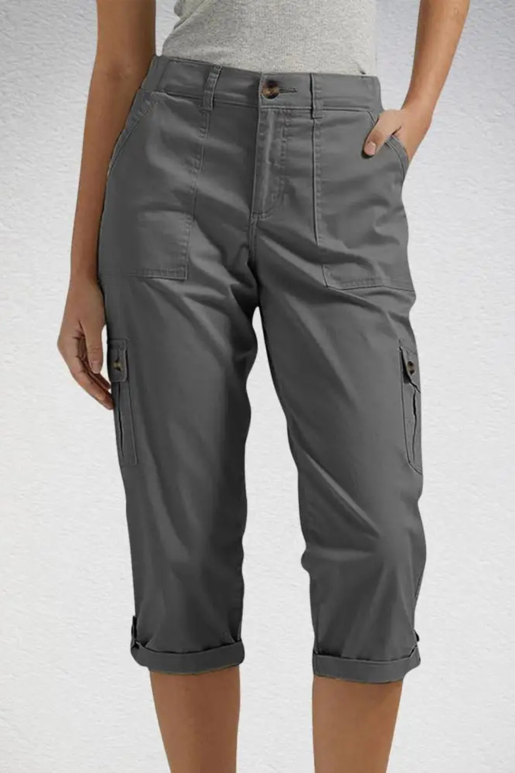 Jewel | Women's Multi Pocket Cropped High Rise Cargo Pants