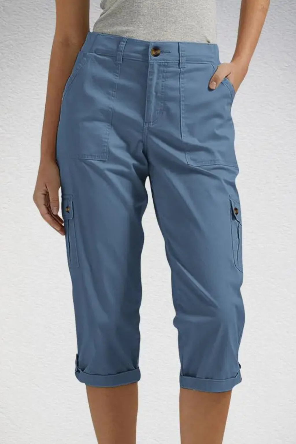 Jewel | Women's Multi Pocket Cropped High Rise Cargo Pants