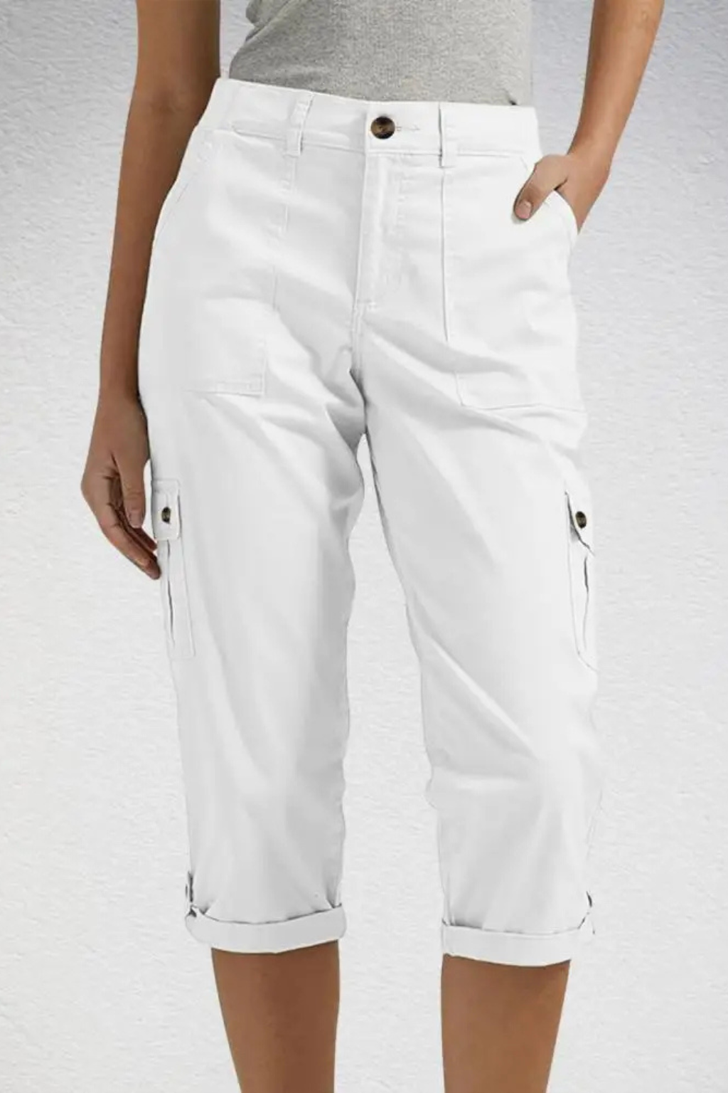 Jewel | Women's Multi Pocket Cropped High Rise Cargo Pants