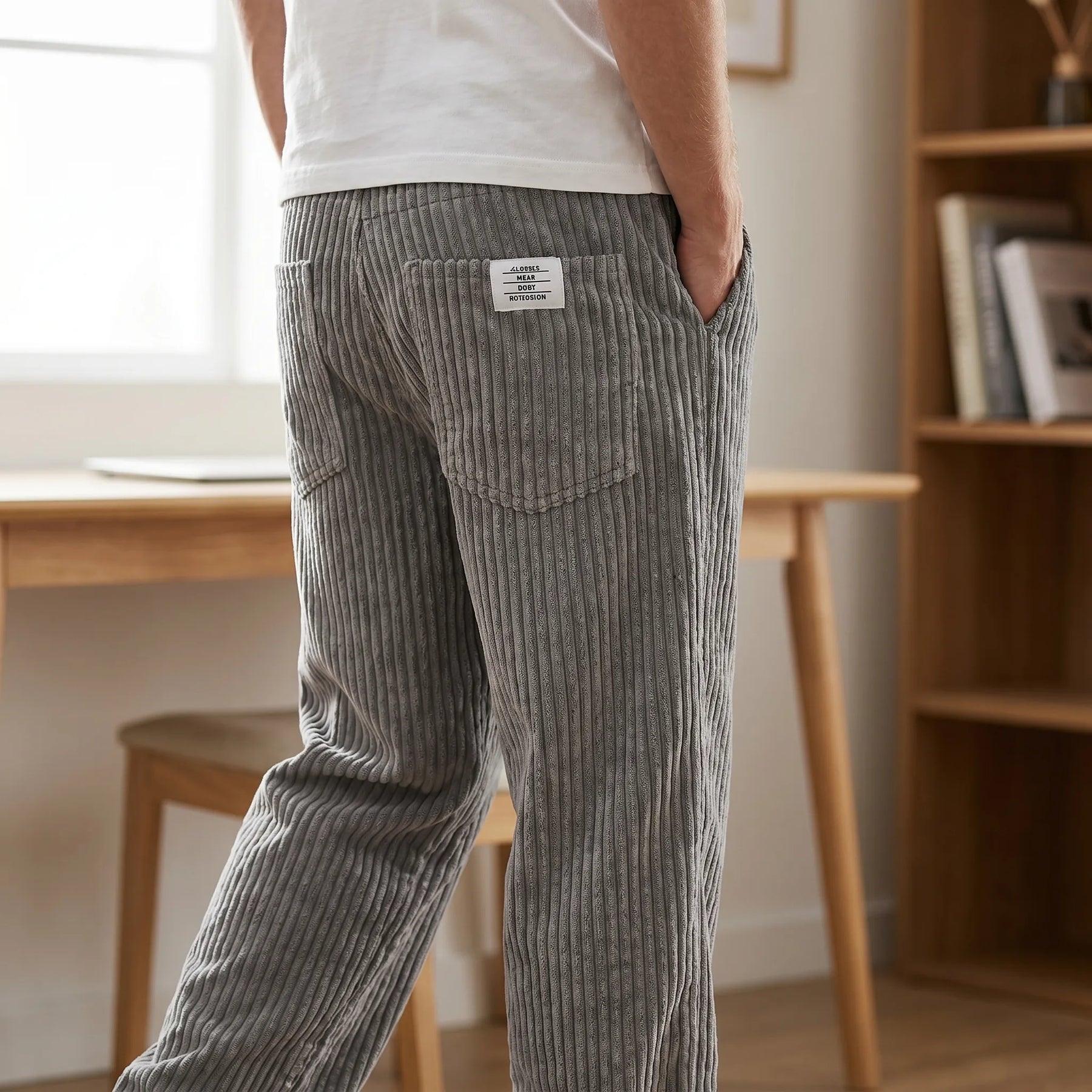 Johnathan | Men's Pockets Textured Straight Leg Trousers