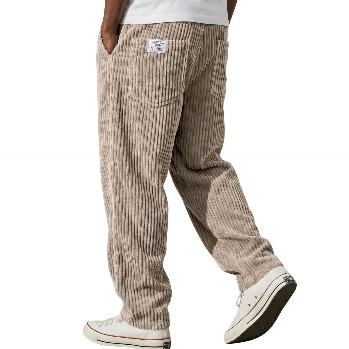 Johnathan | Men's Pockets Textured Straight Leg Trousers