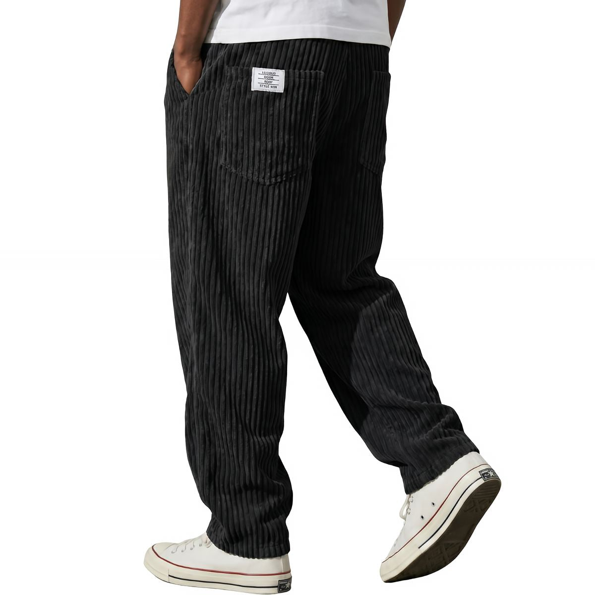 Johnathan | Men's Pockets Textured Straight Leg Trousers