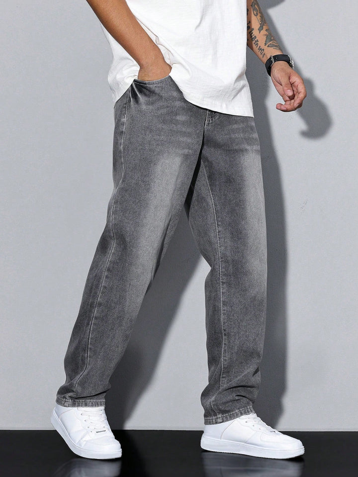 Jonathan | Men's Pockets Straight Leg Mid Rise Jeans