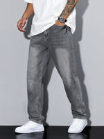 Jonathan | Men's Pockets Straight Leg Mid Rise Jeans
