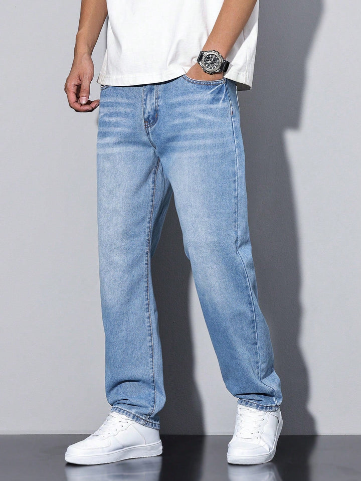 Jonathan | Men's Pockets Straight Leg Mid Rise Jeans