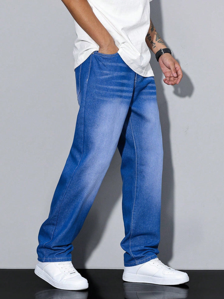 Jonathan | Men's Pockets Straight Leg Mid Rise Jeans